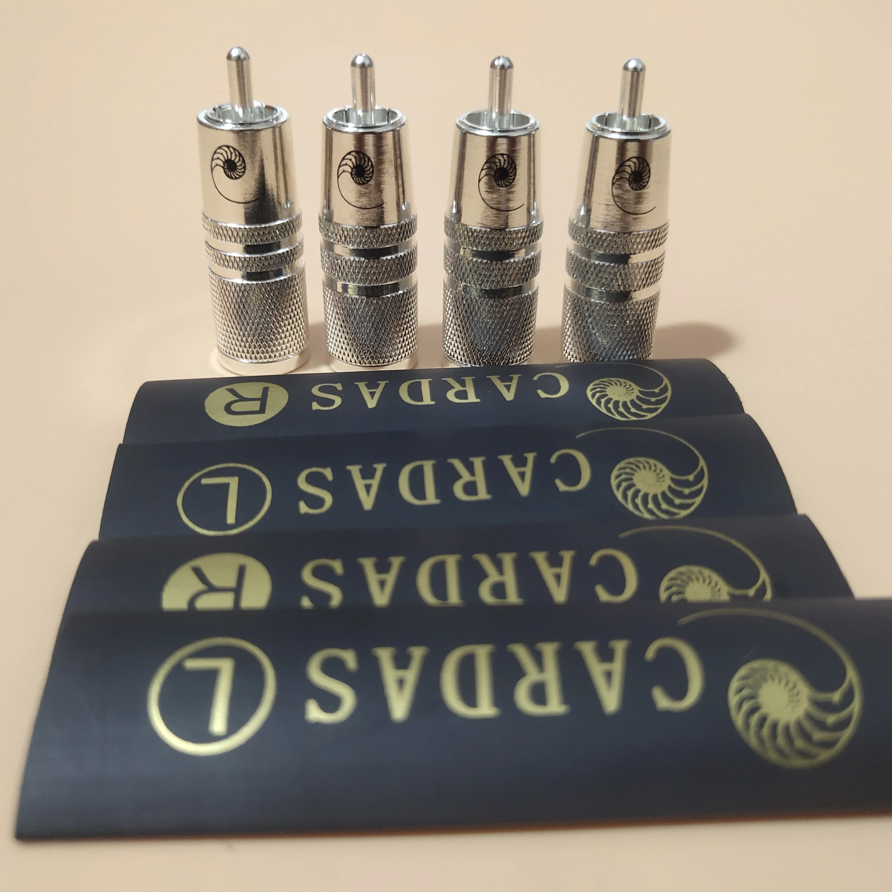 Original Cardas RCA silver Plated Plug HIFI Audio Lotus Plug  DIY Cable AV Terminal Connector send LOGO heat shrink tube 8pcs