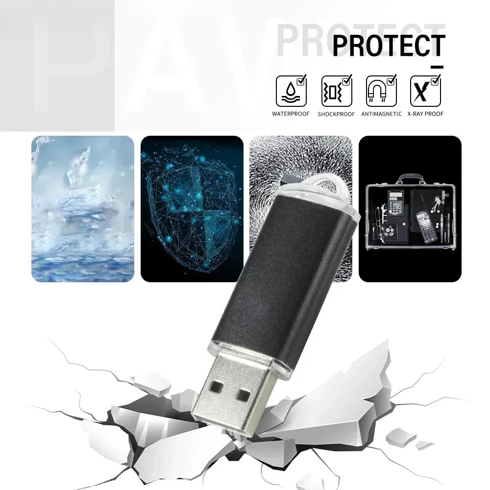 USB Flash Drive 64GB Pen Drive Metal Memory Stick Black Pendrive 32GB High Speed External Storage Creative Gifts U Disk image 3