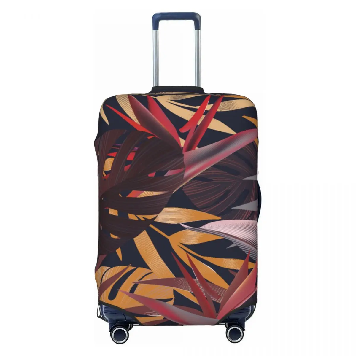 Autumn Leaves Suitcase Cover Tropical Plant Elastic Cruise Trip Protector Luggage Accesories Holiday