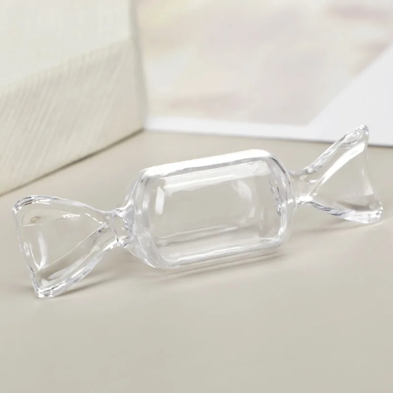 10 pz/lotto scatola di caramelle per matrimoni a forma di caramella contenitore di immagazzinaggio in plastica trasparente scatole per Organizer per