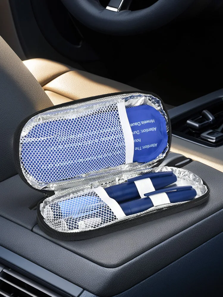 ポータブルインスリン冷却バッグ再利用可能な糖尿病ポケットピルプロテクタートラベルケースピル冷蔵アイスパック糖尿病メディクラ用