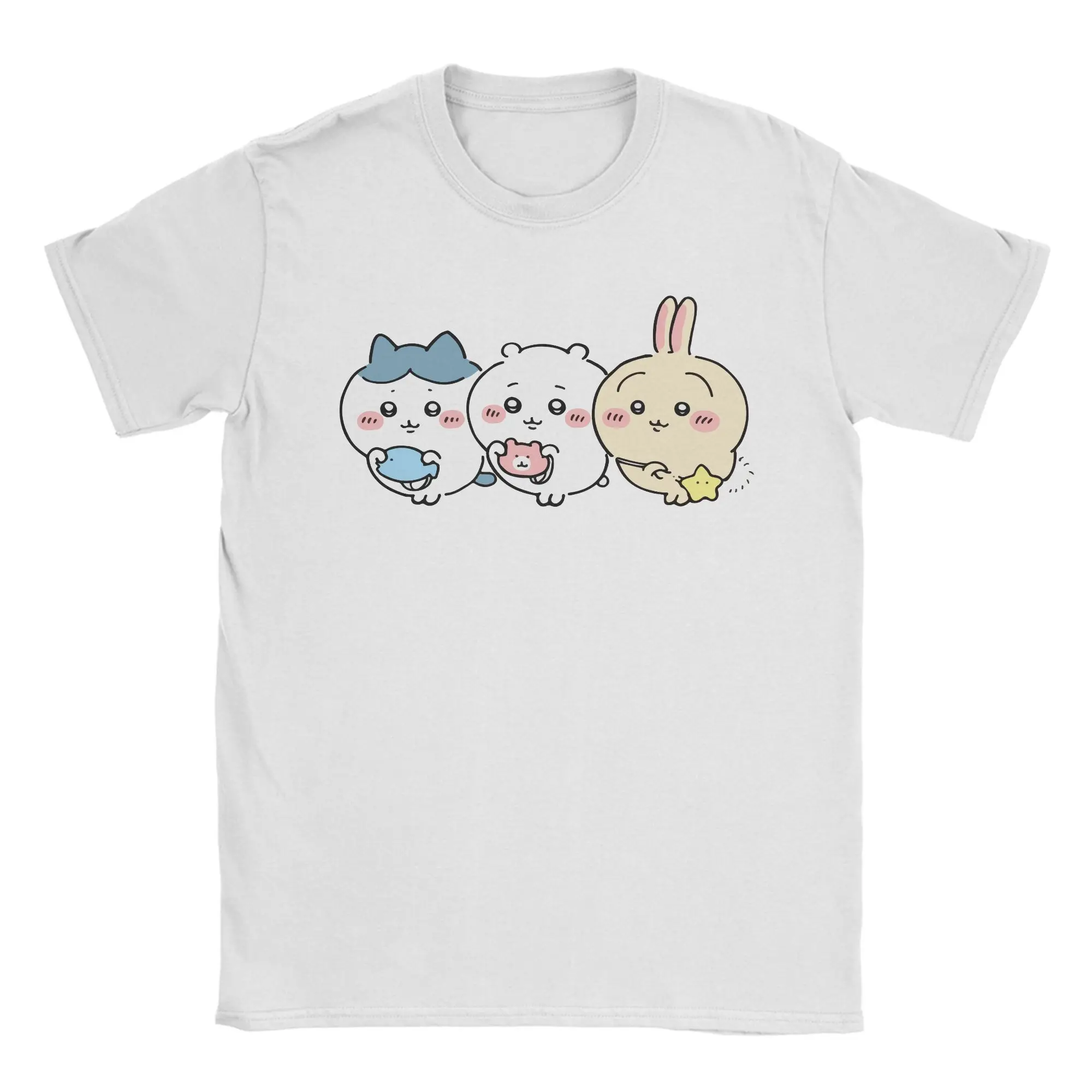Men's Cartoon Cute Chiikawas T Shirts Hachiware Usagi Cotton Clothing Cool Short Sleeve Crewneck Tee Shirt New Arrival T-Shirt