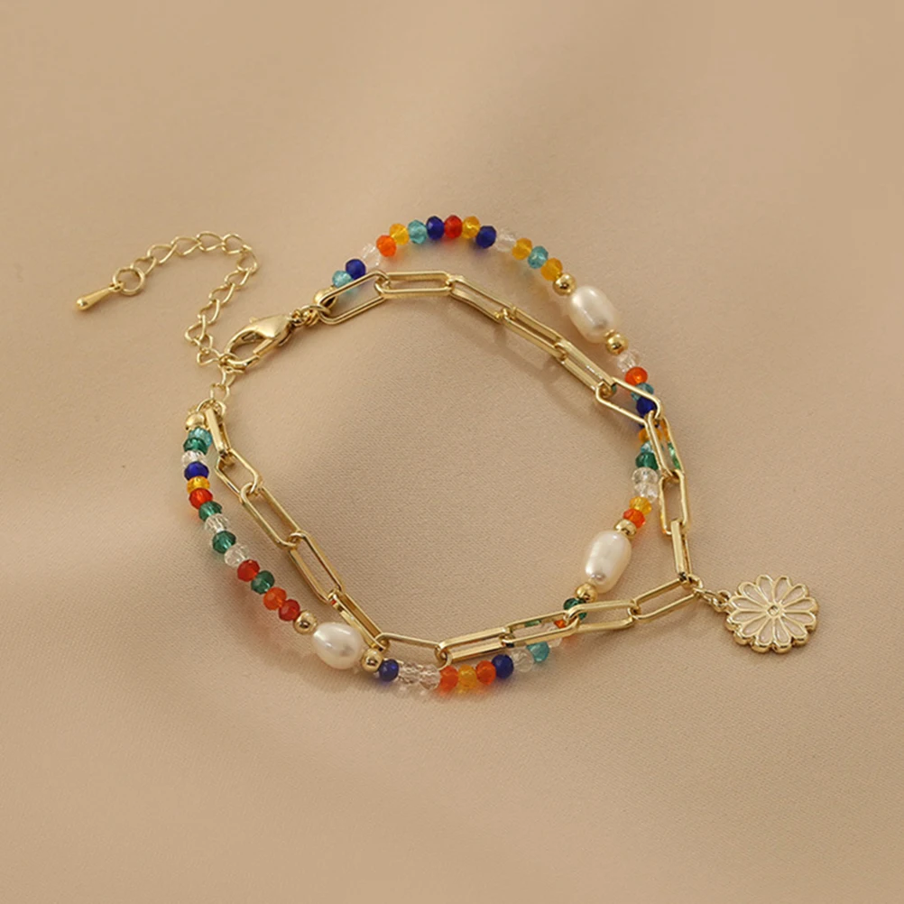

Adjustable Flower Bead Bracelet Charming Design for Women Girls Beaded Bracelet Flower Girl Proposal Summer Bracelets Aesthetic