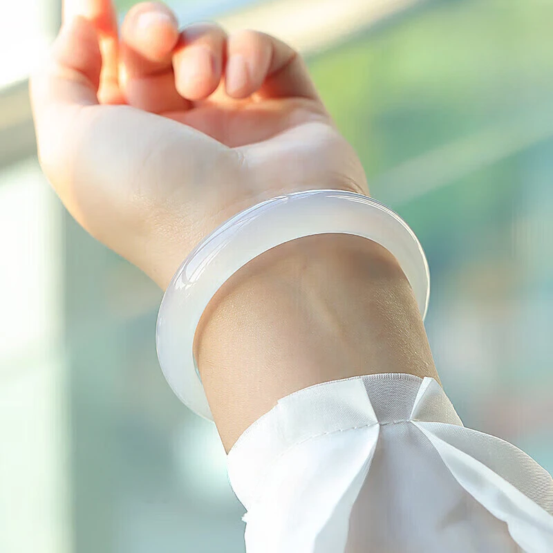 Natural Bracelet Ice-like Agate Bracelet White Moonlight Lychee Jelly Bracelet