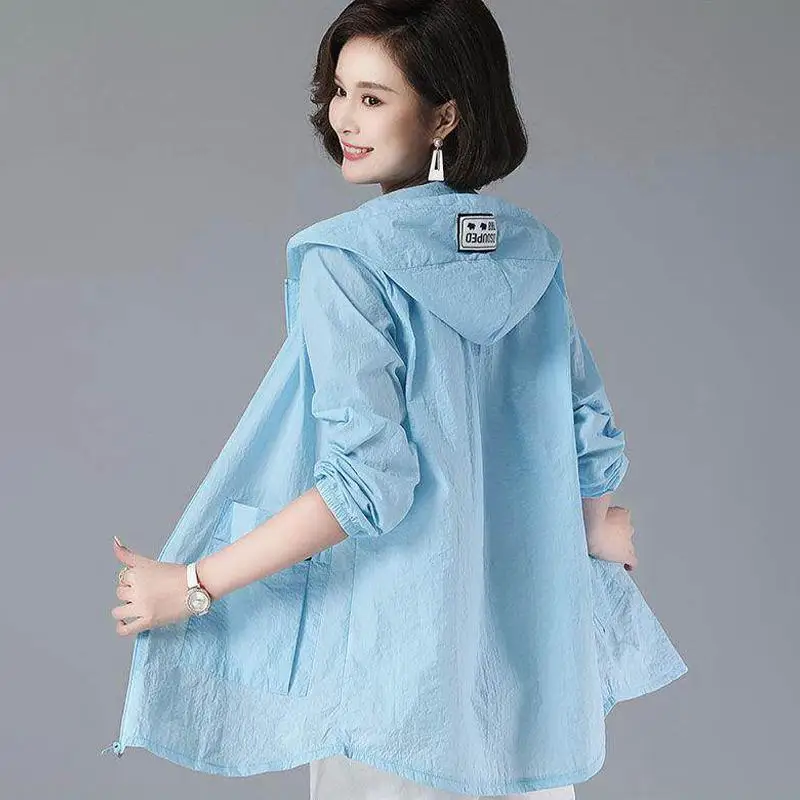 Mid Length Loose Lightweight Sun Protection Coat Women Outdoor Anti UV UV Shield Daily Travel Summer Supply