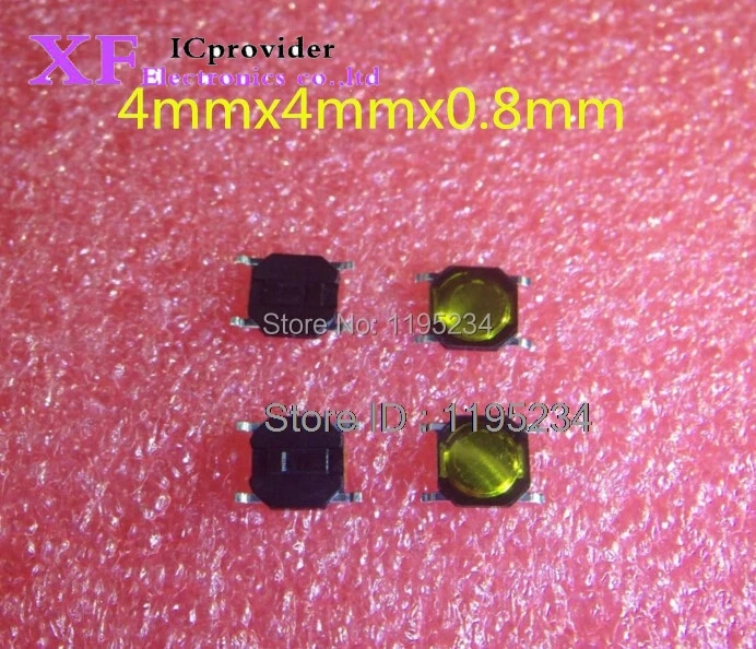 100pcs 4*4*0.8mm Tact Switch SMT SMD Tactile membrane switch PUSH Button SPST-NO 4mmx4mmx0.8mm Best quality