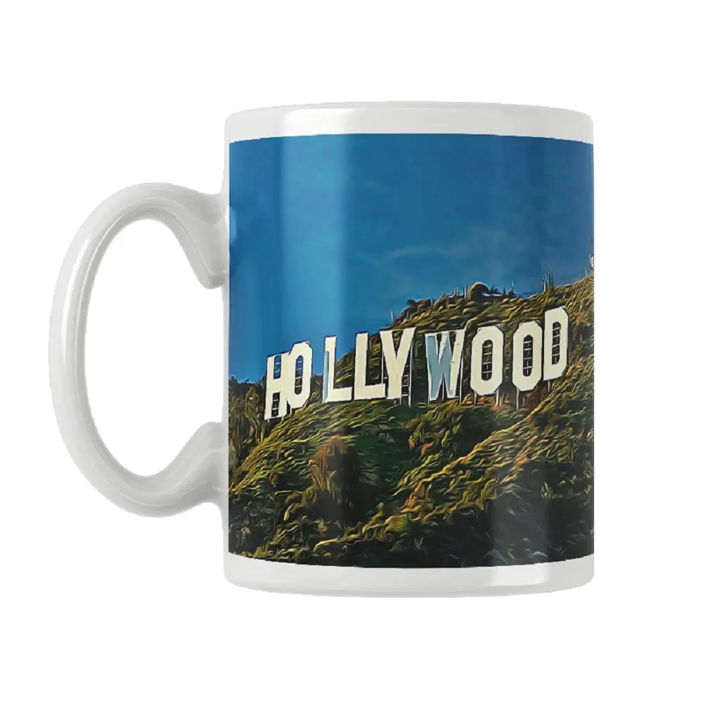 Hollywood Los Angeles Coffee Tea Milk Mug Drinkware Cup Gift White Ceramic