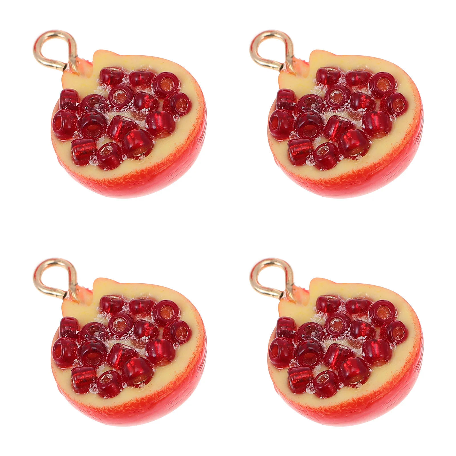 4 Uds. Accesorios para pendientes colgantes, hermosos collares de resina DIY con cuentas en forma de fruta, fabricación de joyas, colgantes, dijes de plástico