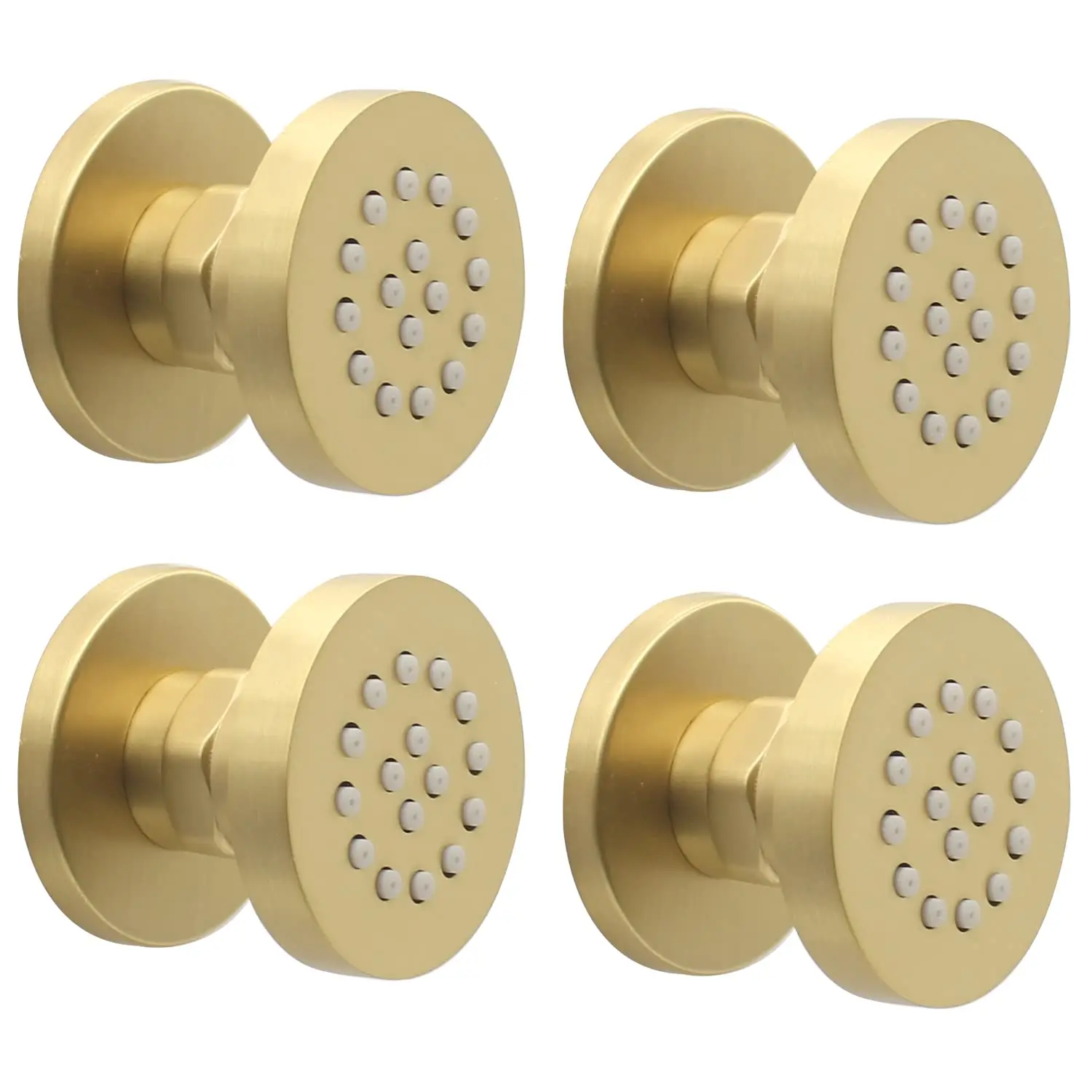 

Brushed Shower Body Spray Jets 4 Pack Soft Spa Massage Nozzle 2 Inch Rain Shower Head Wall Mount Rainfall Sprayer