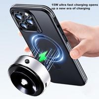 Wireless Car Mount Charger Strong Vacuum Suction Cup Phone Holder 15W Fast Charging for Car Gym Mirror Magnetic Phone Holder