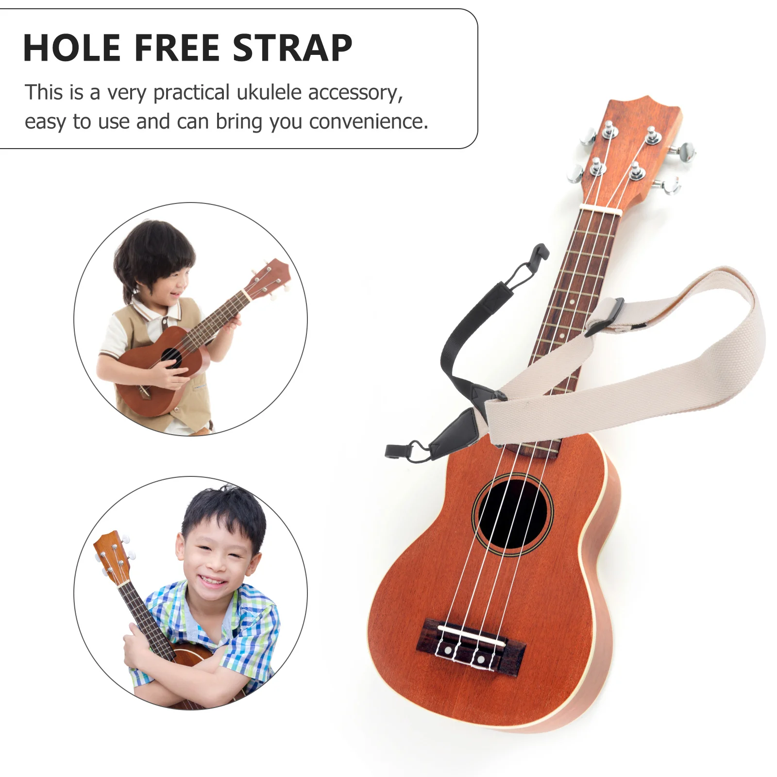

Ukulele Strap Back Straps Ukelele Adjustable Shoulder Slung Microfiber Instrument Accessories