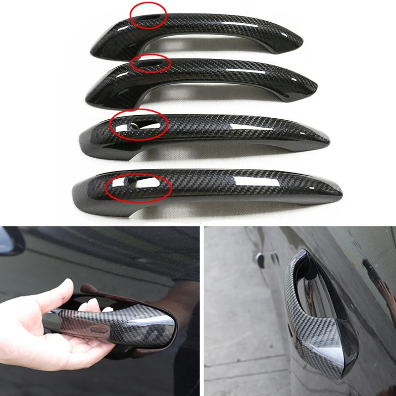 Upgrade Real Carbon Fiber For Porsche Macan 2014-2020 Car Door Handle Cover Trims Overlays Protection Accessories Auto Styling