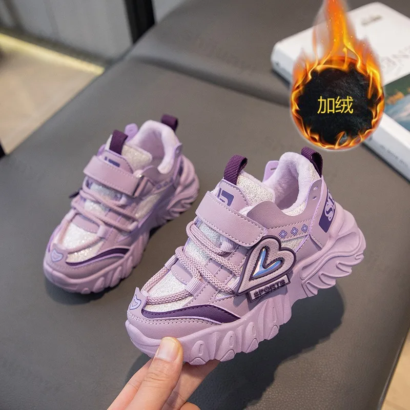 أحذية رياضية للأطفال 2025 شتاء دافئ مريح في الهواء الطلق أحذية قطنية موضة مضادة للانزلاق الفتيات حذاء كاجوال أحذية رياضية للجري #3