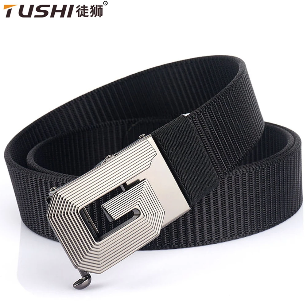 TUSHI Men Belt Army Outdoor Hunting Tactical Multi Function Combat Survival Ratchet Marine Corps Canvas Nylon Male Luxury Belt