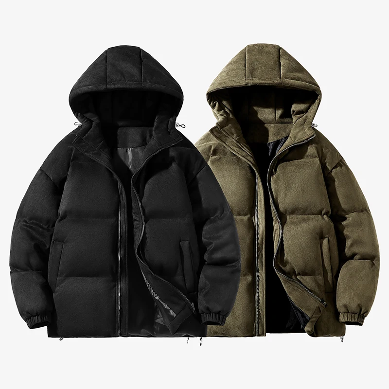 New Men'S Winter Loose Casual Hooded Down Cotton Coat Korean Teenagers' Thick Warm And Fashionable Versatile Bread Cotton Jacket