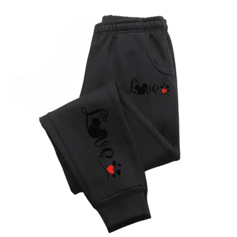 

Хит продаж: Модные женские спортивные брюки с принтом «голова мыши» и «сердечки», теплые повседневные спортивные штаны с карманами, осенние спортивные брюки