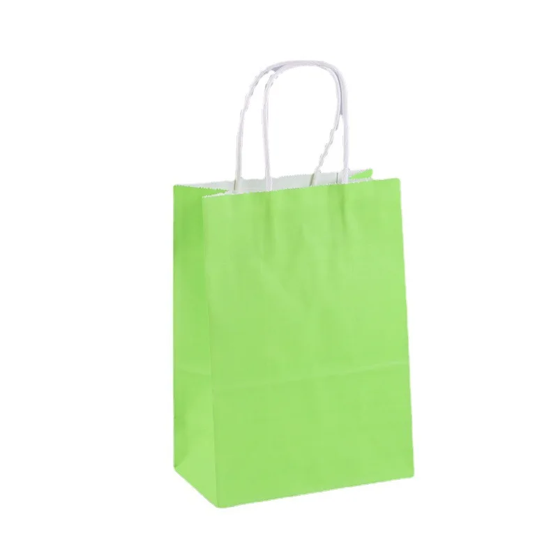 10pcs Kraft Paper Gift Bags With Handles Shopping Carry Craft Brown White Bag DIY Bag Party Christmas Supplies