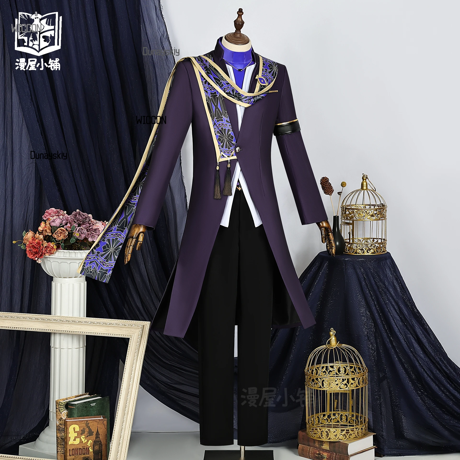 @ # $% Genshin Impact Cyno COS @ # $%^&* Набор Полночный карнавальный наряд Парик Аниме Игровой персонаж Хэллоуин Готовый