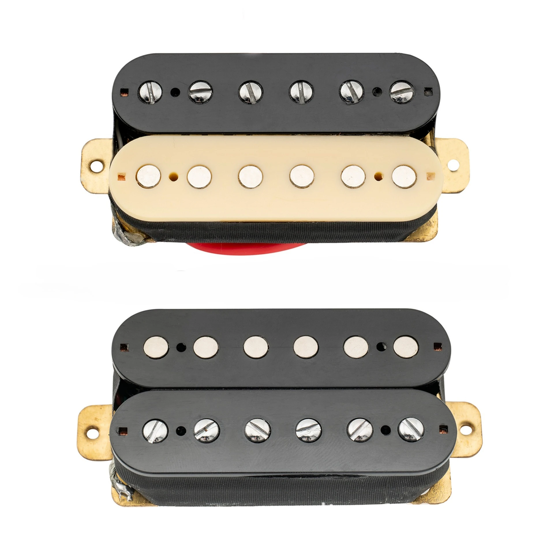 Guitar Humbucker Pickups Ceramic Magnet Double Neck and Bridge For Electric Guitar  Zebra Cream and Black.