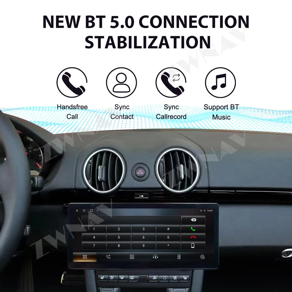 

12,3-дюймовый сенсорный экран для Porsche 911/Porsche Cayman 2003-2012 Android14, автомобильный GPS-навигатор, автомобильный мультимедийный плеер Carplay, головное устройство