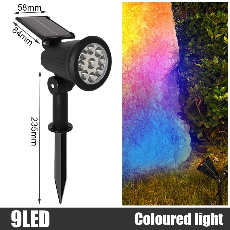 NEWBIRTH 9-LED Solar Spotlight RGB 3