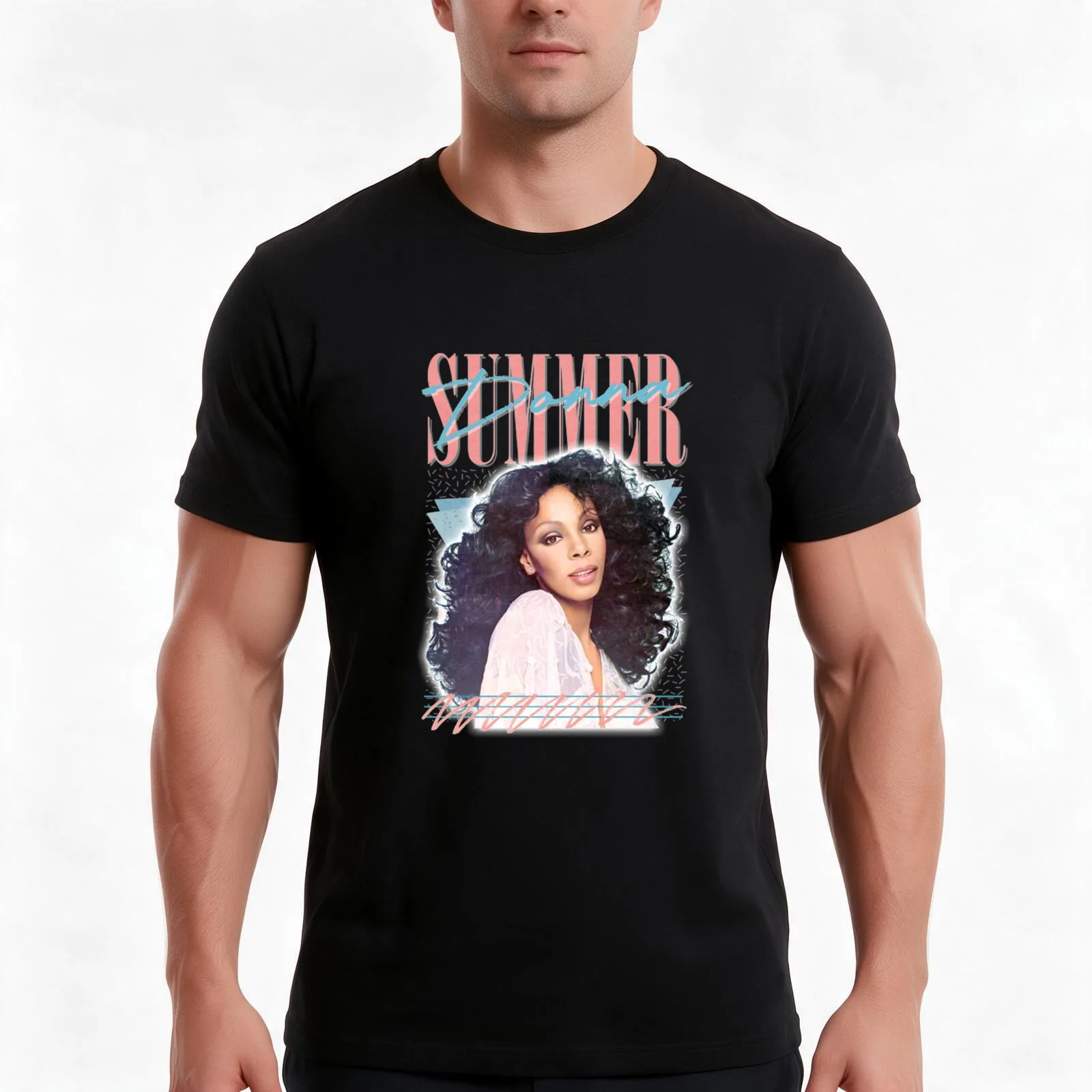 Donna Summer T-Shirt, Summer Casual Cotton Tee, Oversized Streetwear Tops, Vintage Graphic Print, Loose Fit Short Sleeve