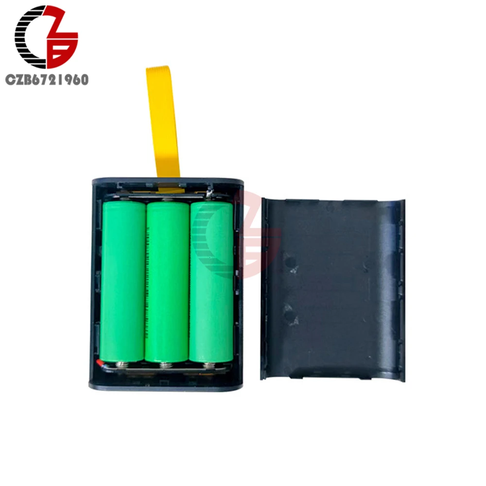 Imagem -05 - Carregador de Bateria com Luz Noturna Faça Você Mesmo Carregador Banco de Potência Fonte de Alimentação Móvel Suporte da Bateria Mini Carregamento Caixa de Armazenamento 18650 Case