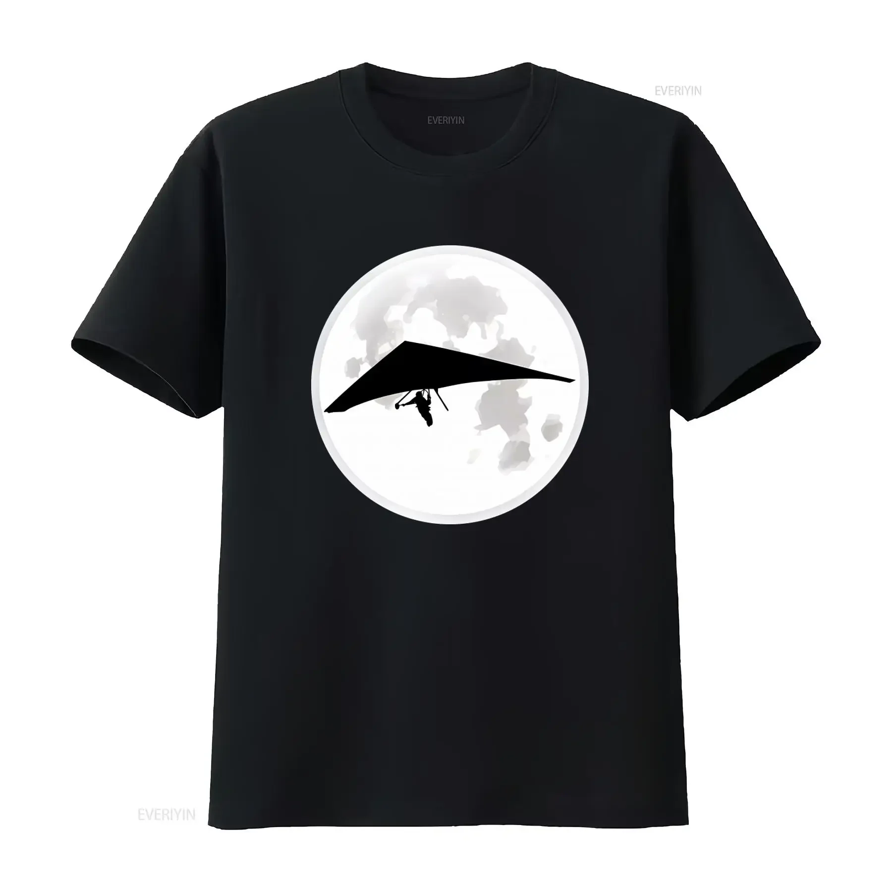 T-shirt Moon Hang Glider pour hommes et femmes, idéal pour les enseignants en planeur, les passionnés de hanggliding, les amateurs d'aérosports, style vintage délavé