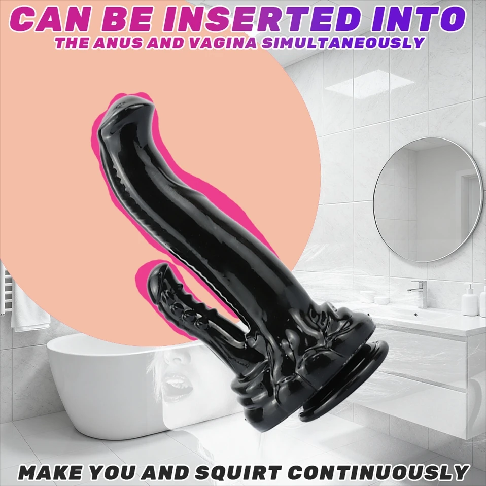 여성을 위한 강력한 흡착컵이 있는 더블 딜도 2 in 1 사이즈 디자인 여성 G/P-스팟 리얼리틱 토이 핸즈프리 재미 은밀한 사용