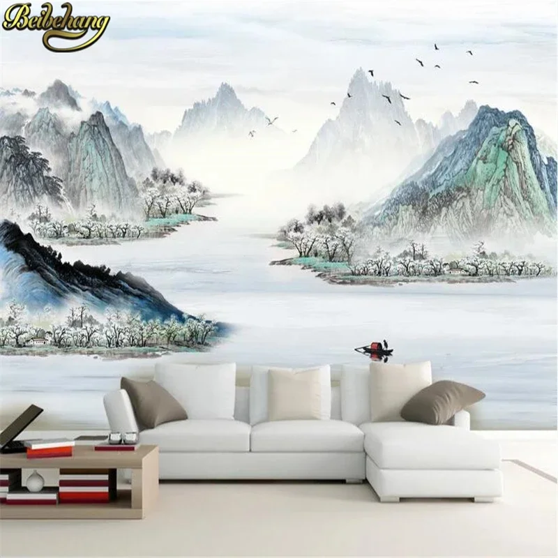 beibehang custom Modern minimalist Chinese ink wallpaper for living room landscape TV background decoration wall paper painting