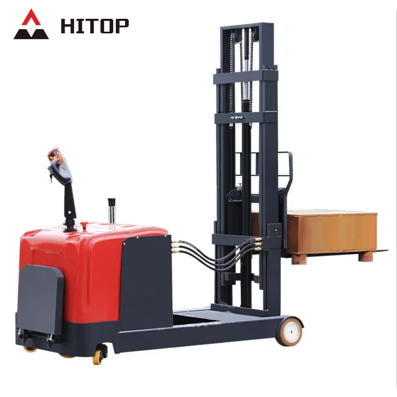 Hitop Full Electric Stacker 1 /1.2/ 1.5/ 2 Ton Warehouse Forklift Lifting Equipment Reach Stacker for Sale