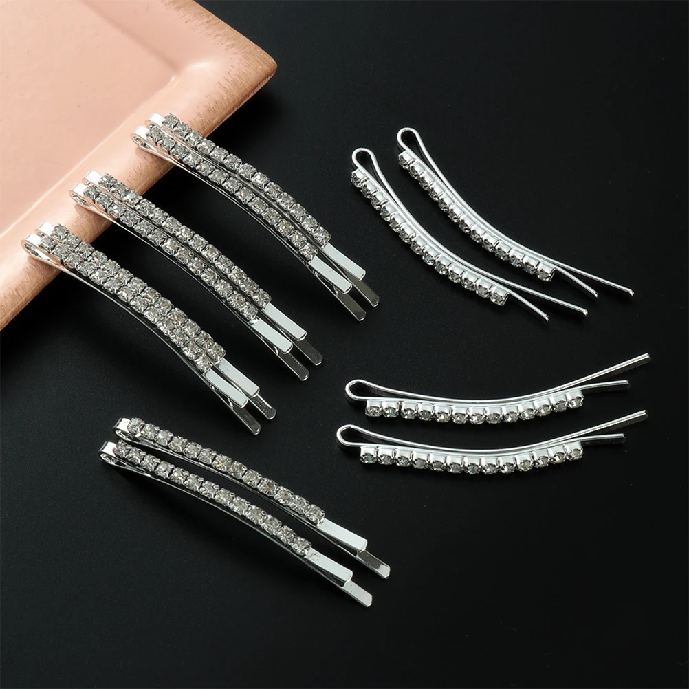 

12Pcs Crystal Rhinestone Hair Clips Elegant Bridal Wedding Accessories Styling Barrettes