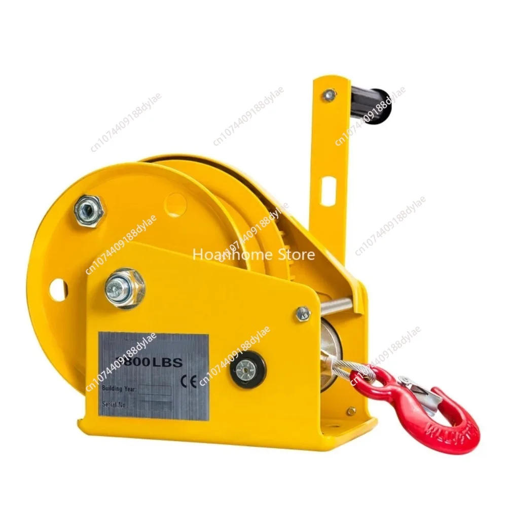 with Automatic Brake Manual Winch Tractor Winch Portable Whinches 1200/1800/2600LB Two-way Self-locking Small Hand Windlass