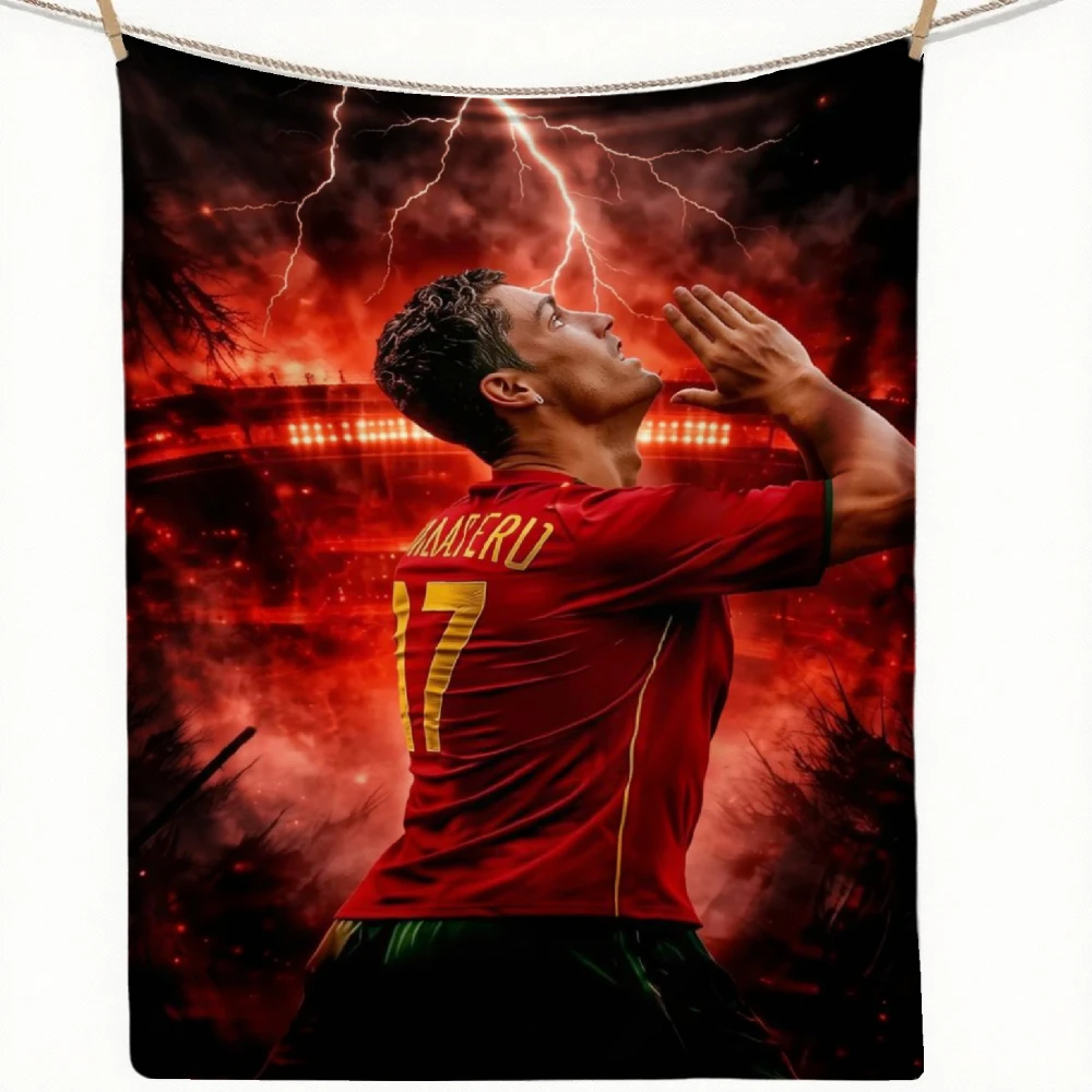 2026 Cristiano Ronaldo (CR7) Soccer Star Print Comfortable Blanket – Fan Collectible, Gift, and Home/Outdoor Decorative Throw