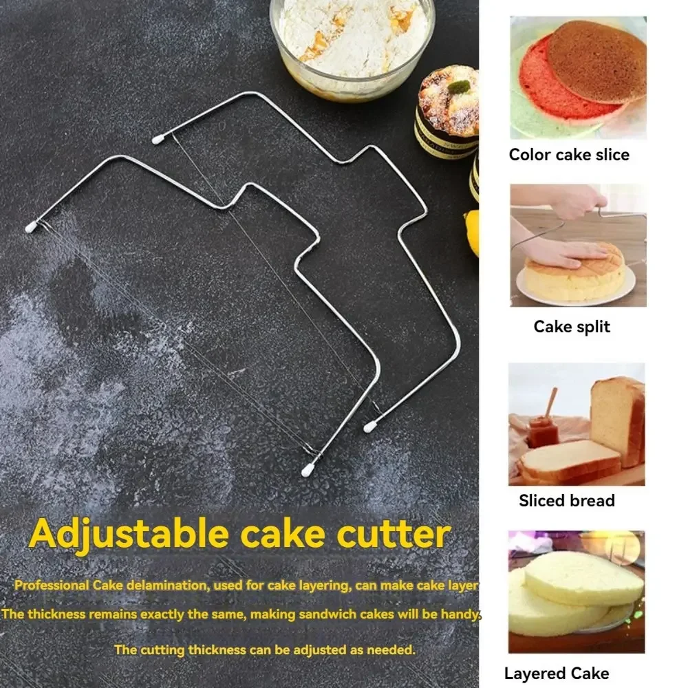 Stainless Steel Cake Layerer Cake Slicer 304 Cutting Line Slicing Adjustable Thickness Baking Tool Strip Cutter