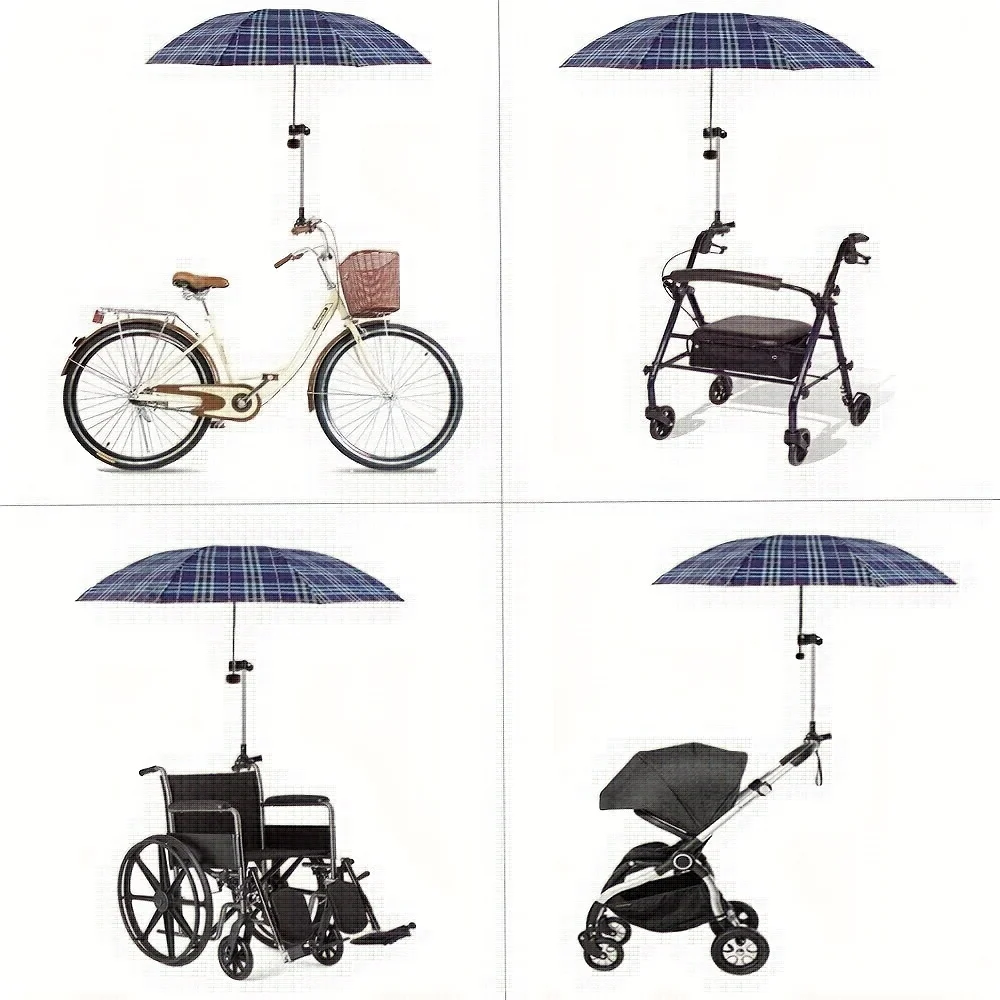 1pc Adjustable Umbrella Mount Holder, Umbrella Connector Holder To Wheelchairs, Walker, Rollator, Bike, Pram, Stroller