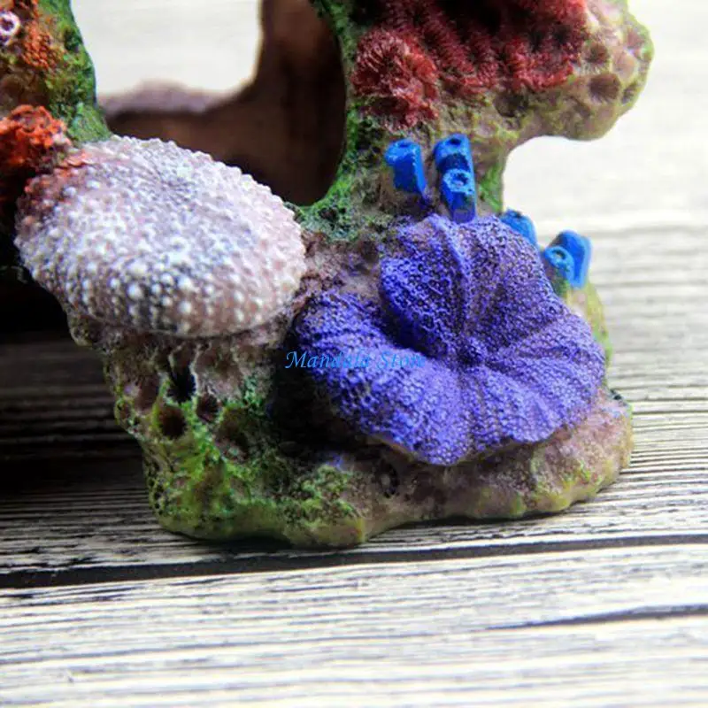 

U2JC Aquarium Resin Reef Coral Polyresin Cave Coral Ornaments Fish for Tank Coral Dec