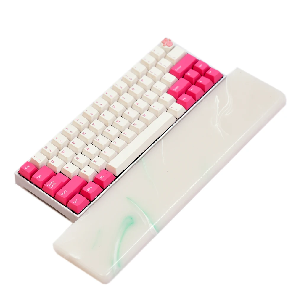 

Keyboard Wrist Rest Pad Mat Symphony Reinforced Resin White Color with Cyan Non Slip Feet 30 32 36 39 44cm Customize Game PC