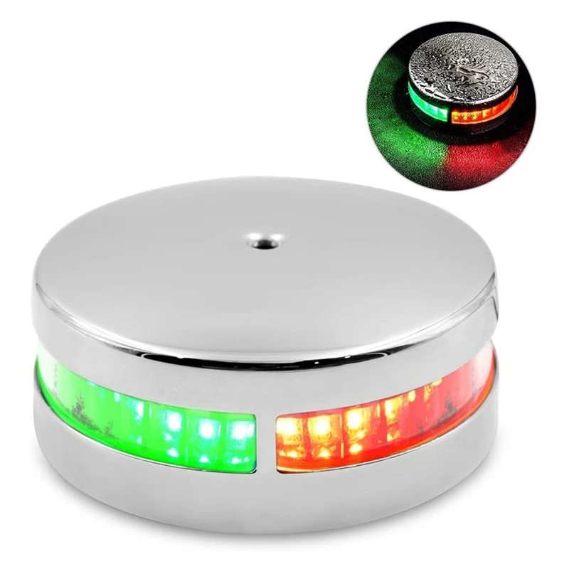 Boat Light Bi-Color Bow Light LED Navigation Lights Red & Green Stainless Steel For Marine Boat Pontoon Yacht