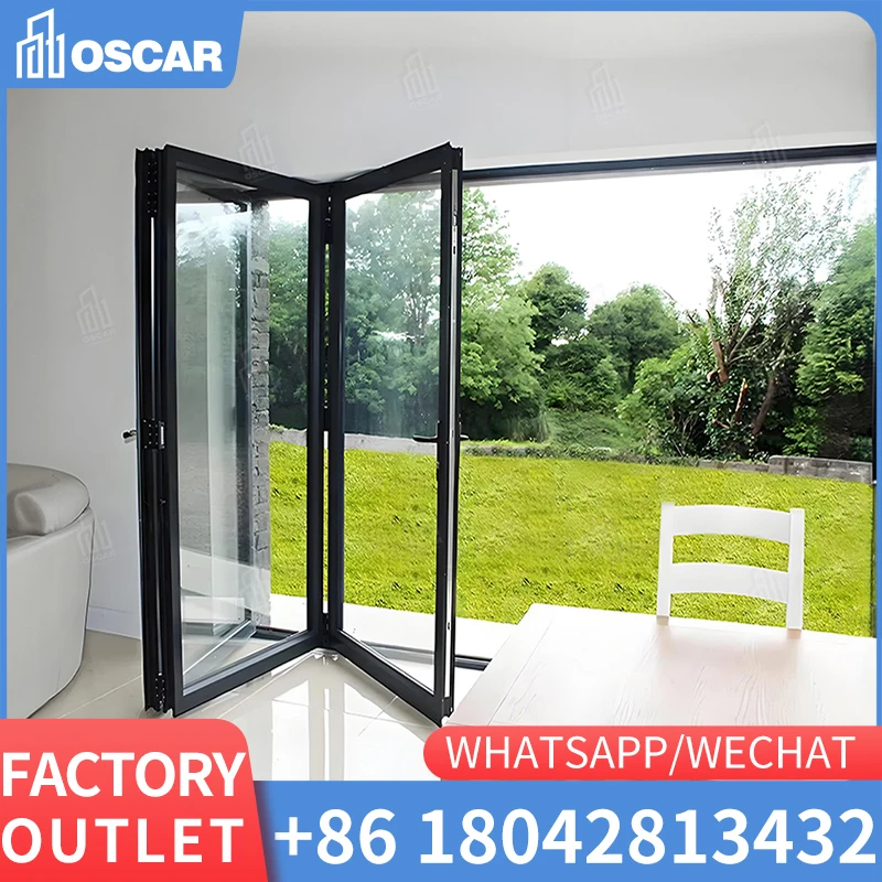 Miami NOA Approved Hurricane Proof Impact Resistance door Triple Glazed aluminium Hinged doors For Patio door Design