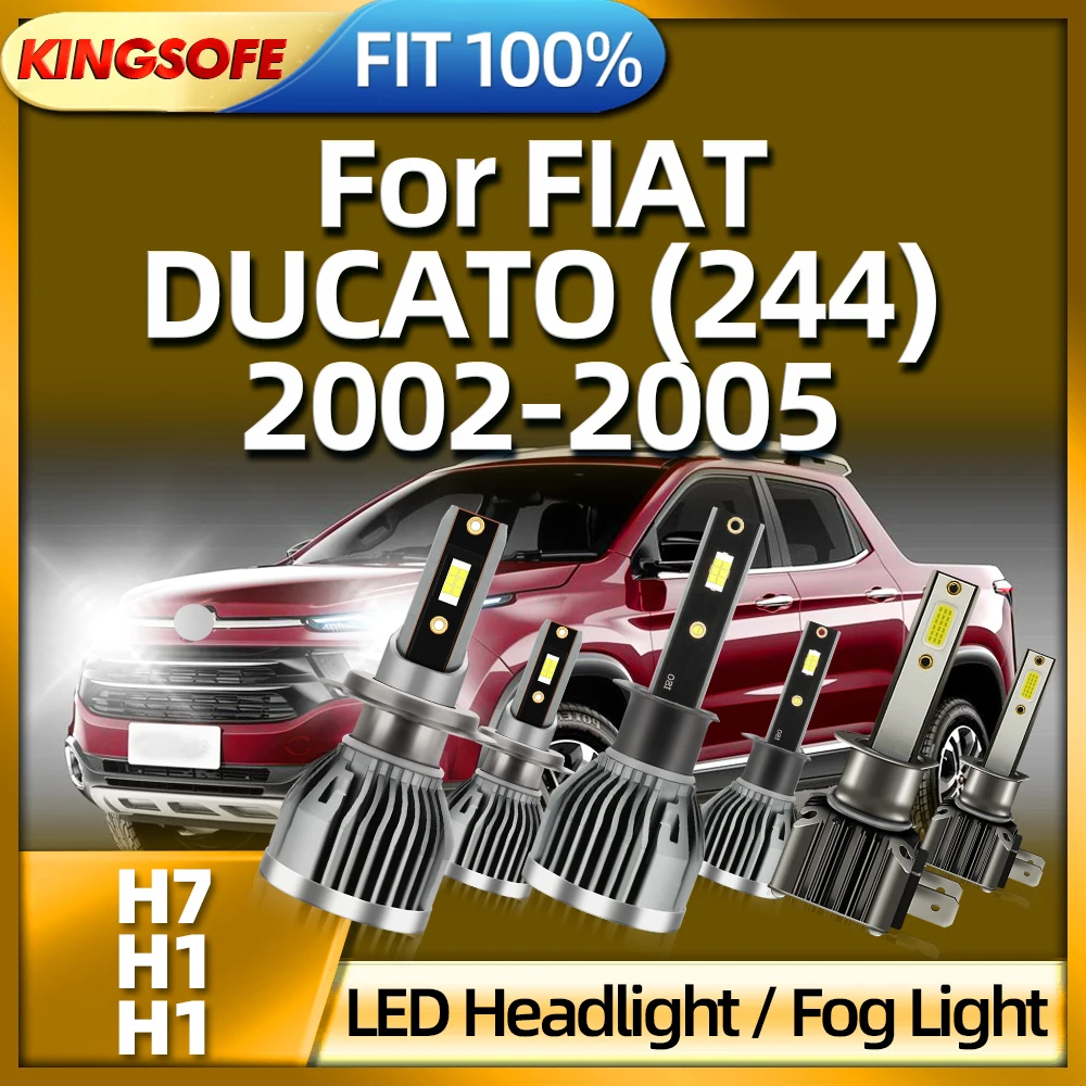 

KINGSOFE 26000LM Car Light H7 H1 Led Headlight Super Bright 110W Lamp For FIAT DUCATO (244) 2002 2003 2004 2005