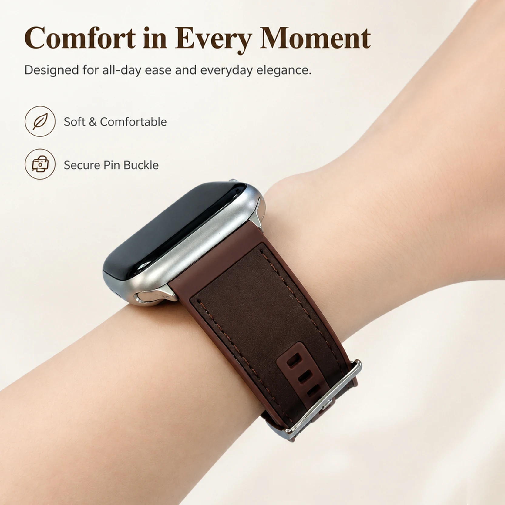 Crazy Horse Leather Silicone Strap For Apple Watch Band 49mm 46mm 45mm 44mm 42mm 41mm 40mm iWatch Ultra 2 Series 12 11 10 9 SE