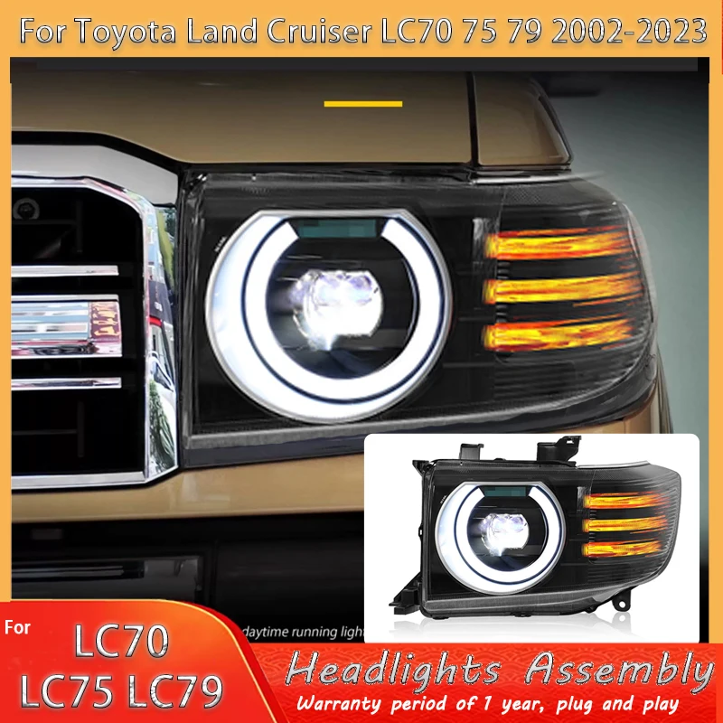 

Светодиодные фары для Toyota Land Cruiser LC70-75-79 (02-23) с динамическими ДХО, проекционными линзами и аксессуарами для стайлинга автомобиля