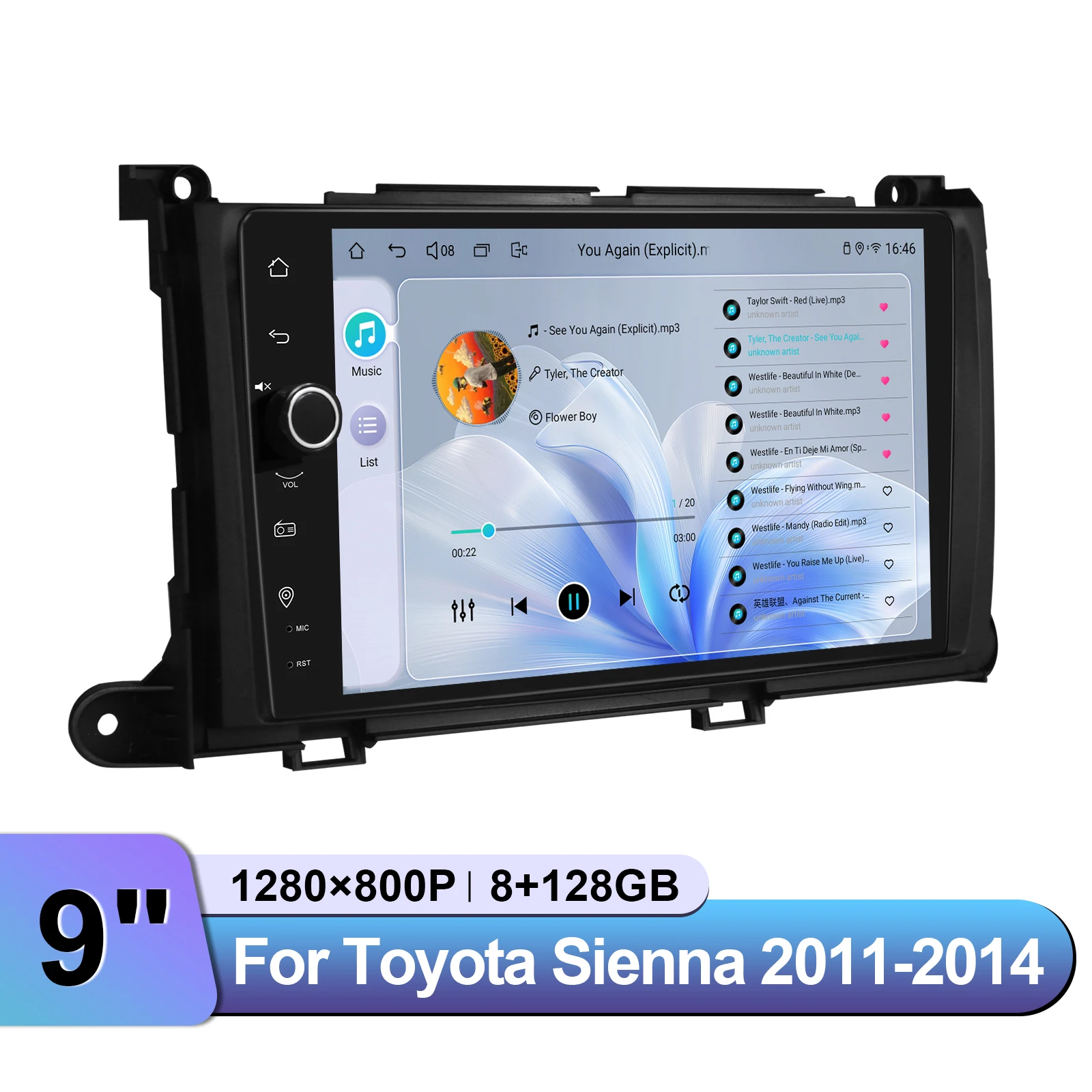 JOYING 9 "متعدد اللغات ستيريو سيارة أندرويد لتويوتا سيينا 2011-2014 مشغل وسائط متعددة إبقاء التحكم في عجلة القيادة/JBL Amp