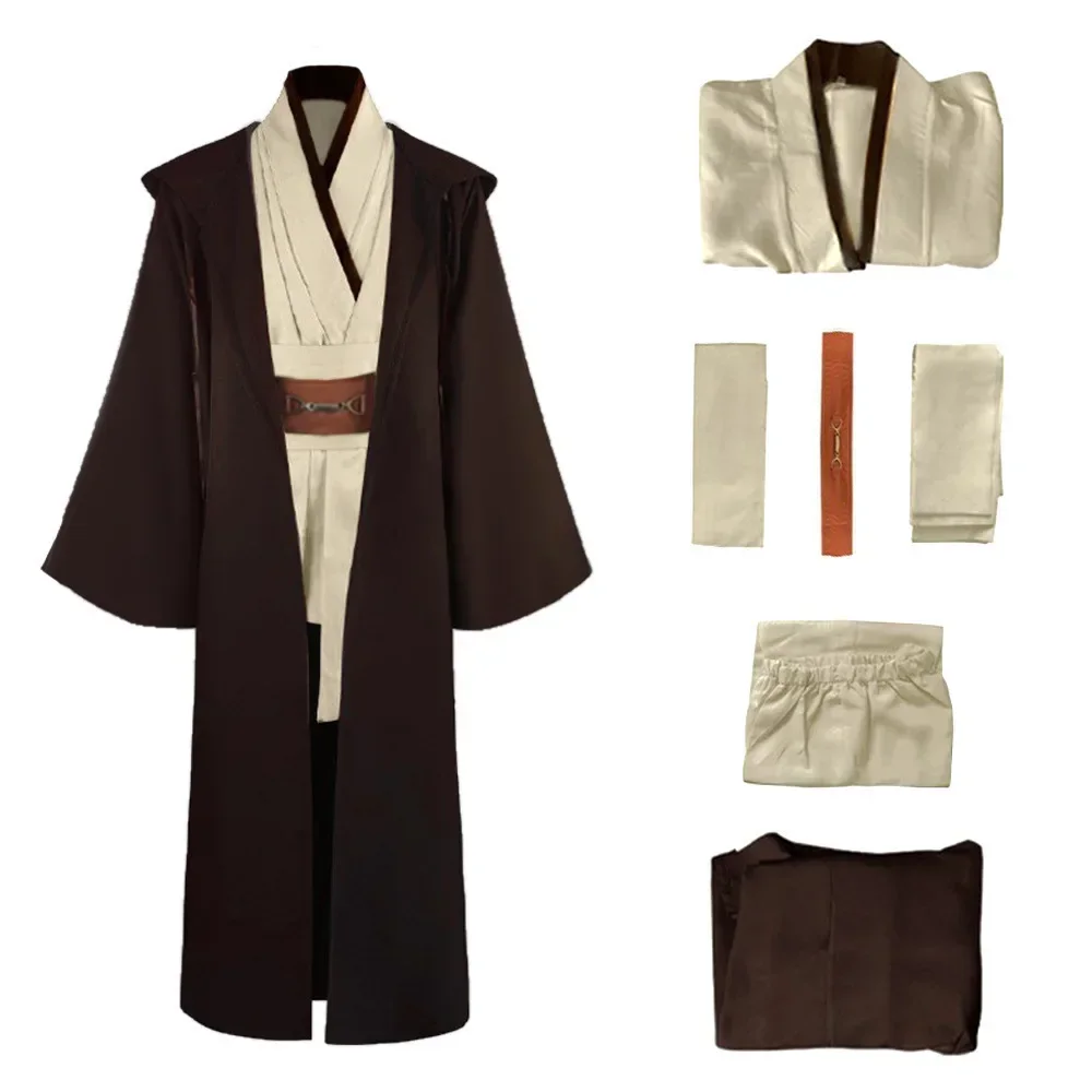 New Obi Wan Kenobi Jedi Cosplay Costume Adult Unisex Coat Friar Uniform Robe Full Set Accessories Halloween Carnival Outfits