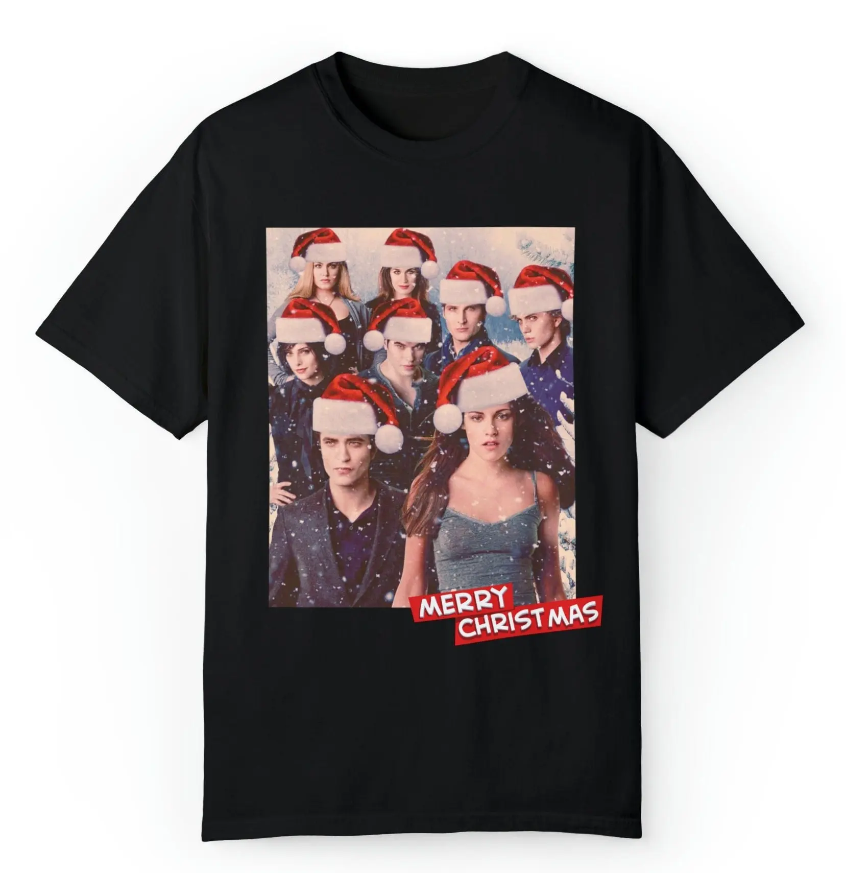 Kaus uniseks gaya Vintage Twilight Christmas