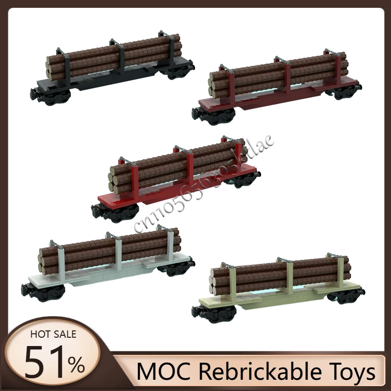 

224 PCS MOC Pulling Cart New Transportation Train Carriage Delivery Truck Model Custom Bricks DIY Assembly Kids Puzzle Xmas Gift