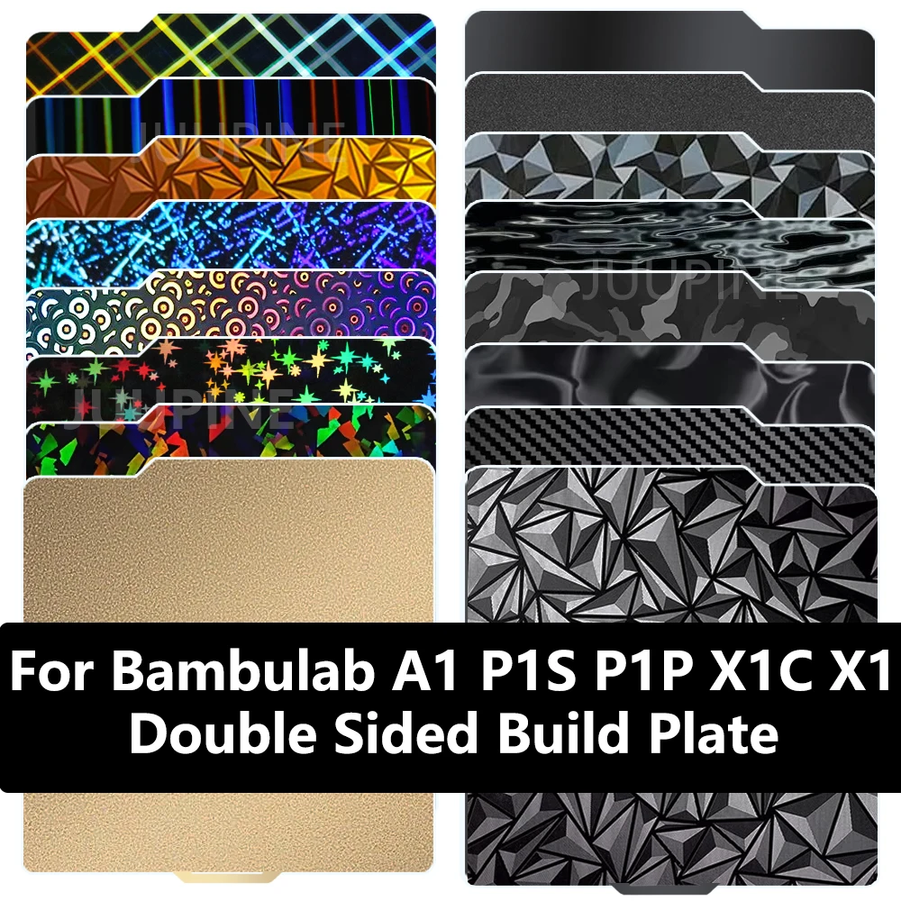 For Bambu lab X1 Carbon Build Plate A1 PEI Sheet Textured Double Sided PEO PET Bed For Bamboo Bambulab P1S P1P X1C Build Plate