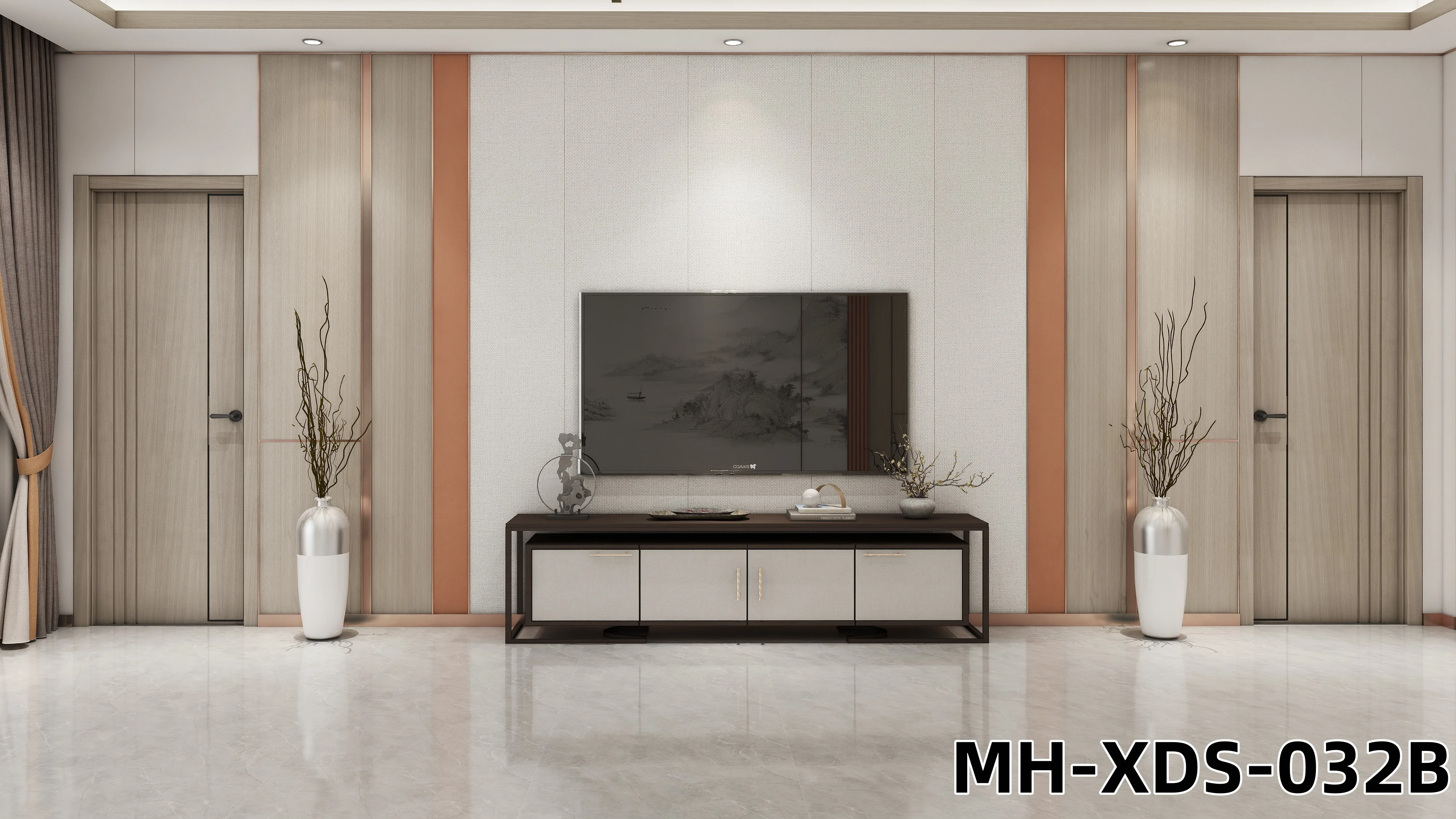 Modern Design Durable Wood Plastic Wall Panel TV Background Marble Texture Bamboo Fiber Fireproof Waterproof