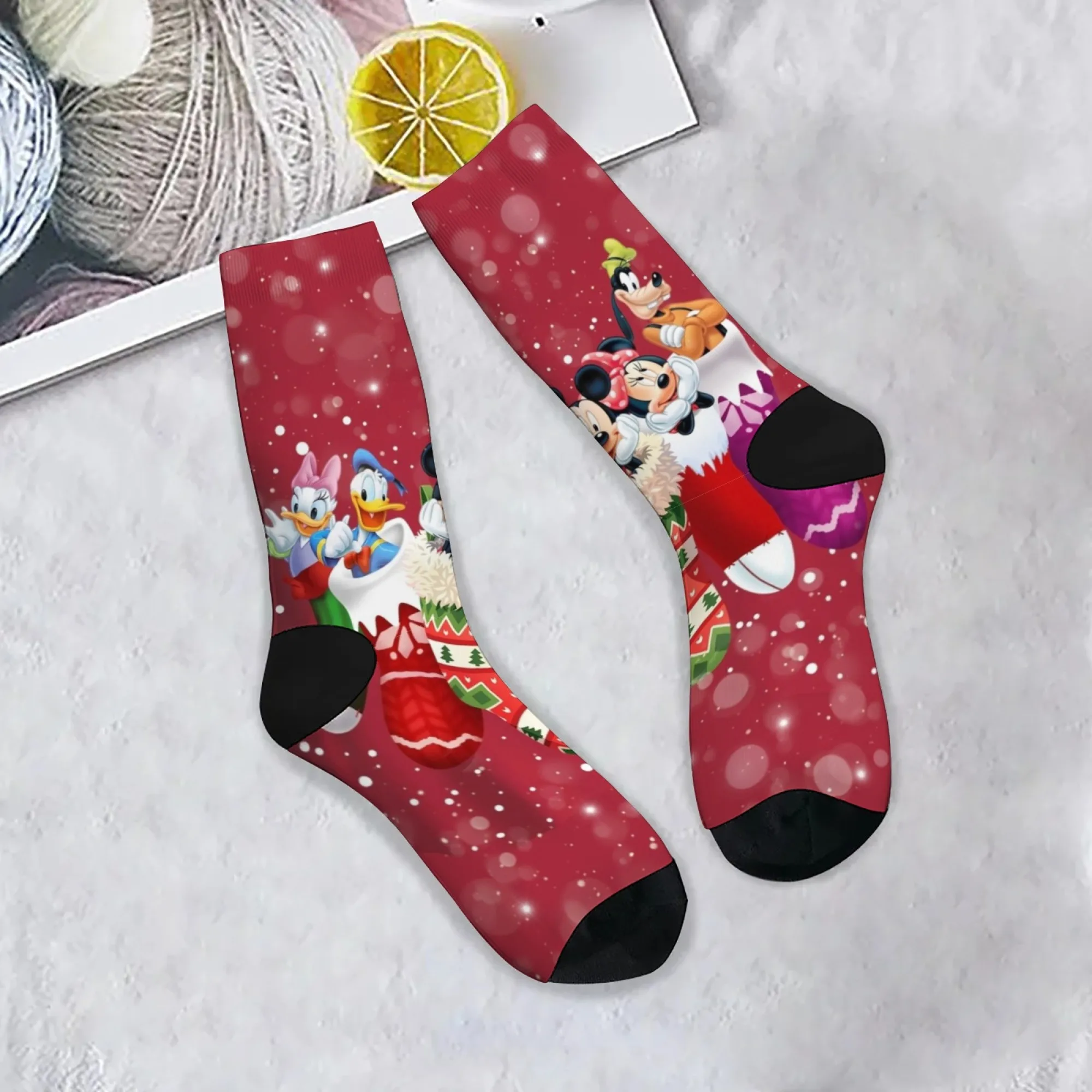

Mickey Mouse Harajuku Retro Men's Socks Comfortable Breathable Non-slip Casual Socks Novelty Street Hip-Hop Crew Socks Fun Gift